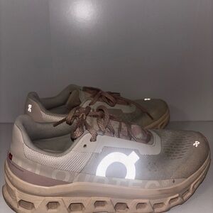 Nude and Brown Athletic Sneakers